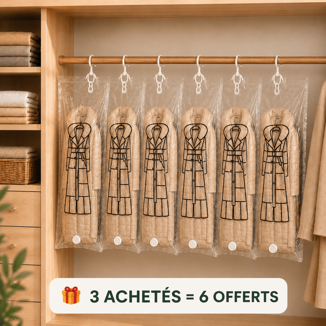 Sortlyn Hanging Vacuum Storage Kit + Electric Pump