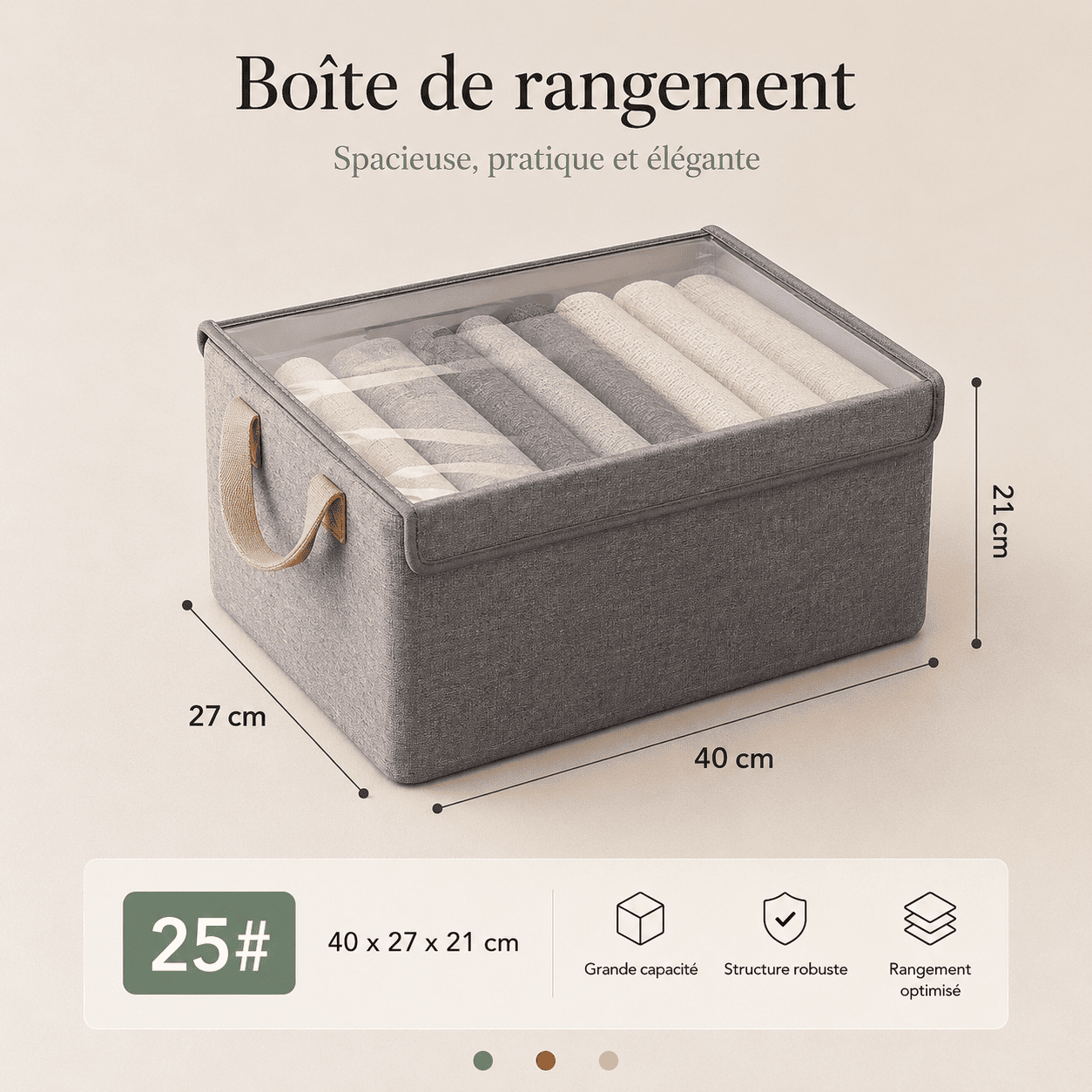 Boîte de Rangement Couvercle Rigide — Vos Vêtements Protégés, Organisés et Toujours Prêts