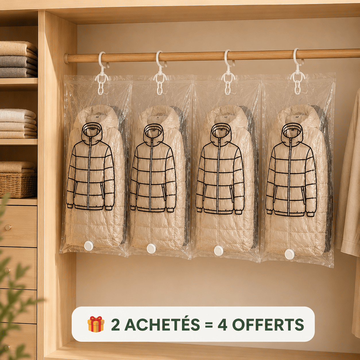 Sortlyn Hanging Vacuum Storage Kit + Electric Pump