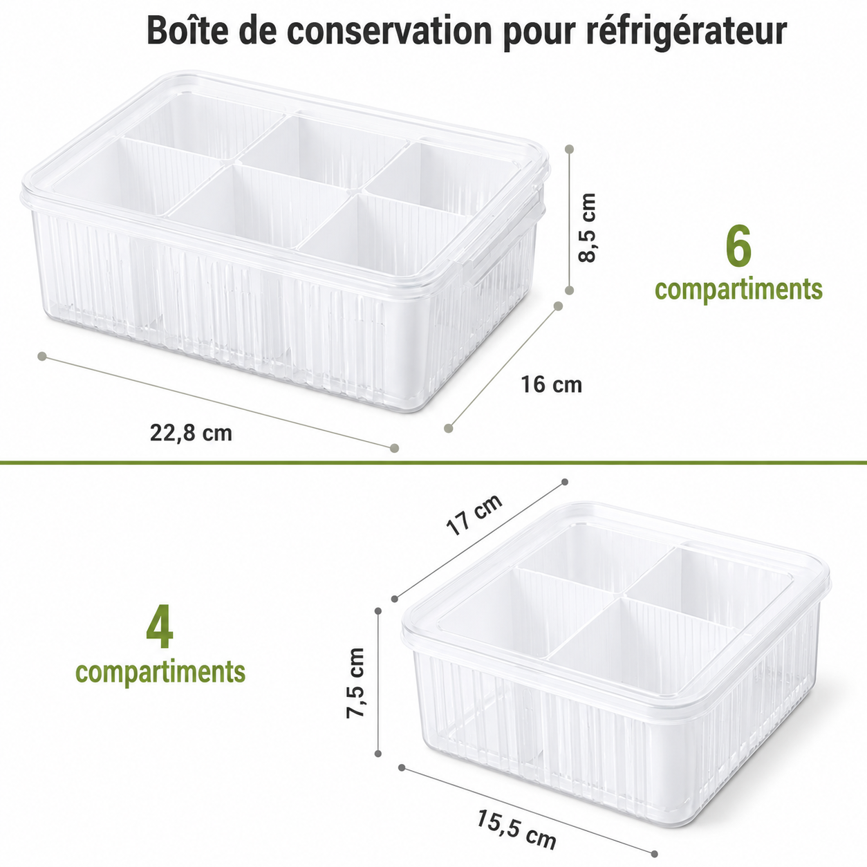 Organisateur Réfrigérateur à Compartiments — Fini les Légumes Oubliés au Fond du Frigo
