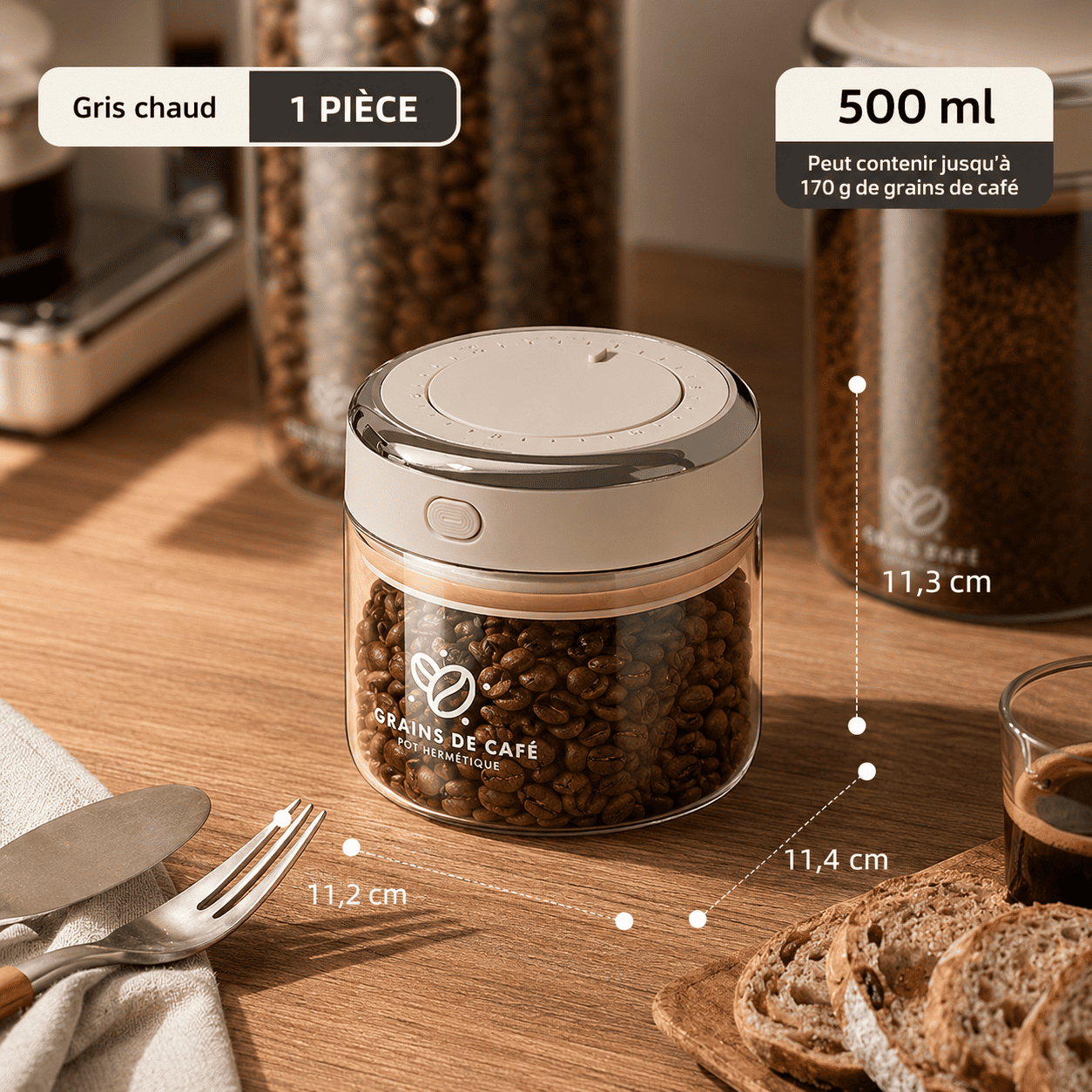 Bocal Hermétique Café — Fini le Café Éventé, Chaque Tasse Aussi Fraîche que la Première