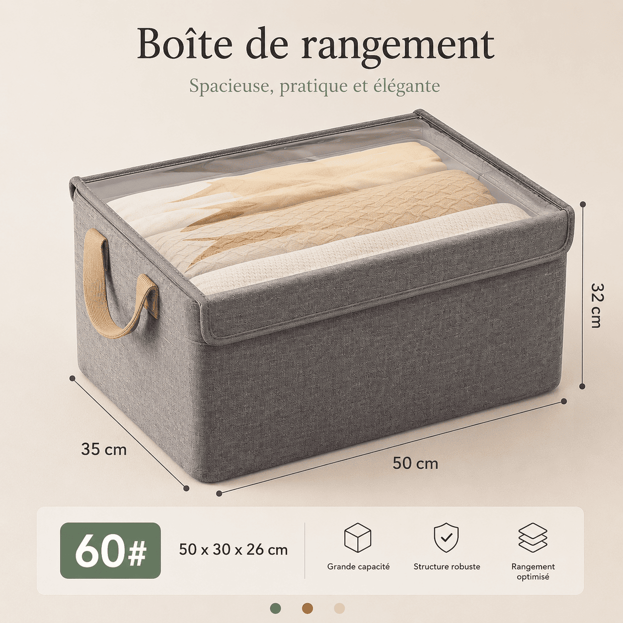 Boîte de Rangement Couvercle Rigide — Vos Vêtements Protégés, Organisés et Toujours Prêts