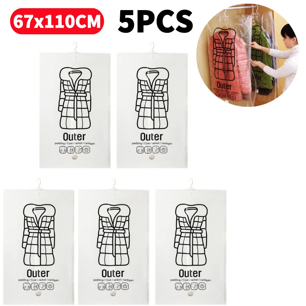 Kit Rangement Sous Vide Suspendu Sortlyn + Pompe Électrique (Jusqu'à -80% d'espace)