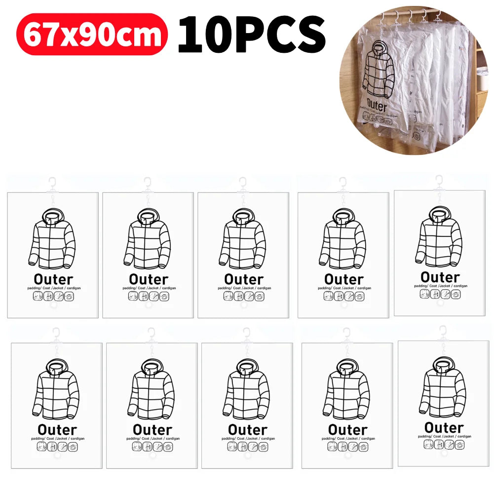 Kit Rangement Sous Vide Suspendu Sortlyn + Pompe Électrique (Jusqu'à -80% d'espace)