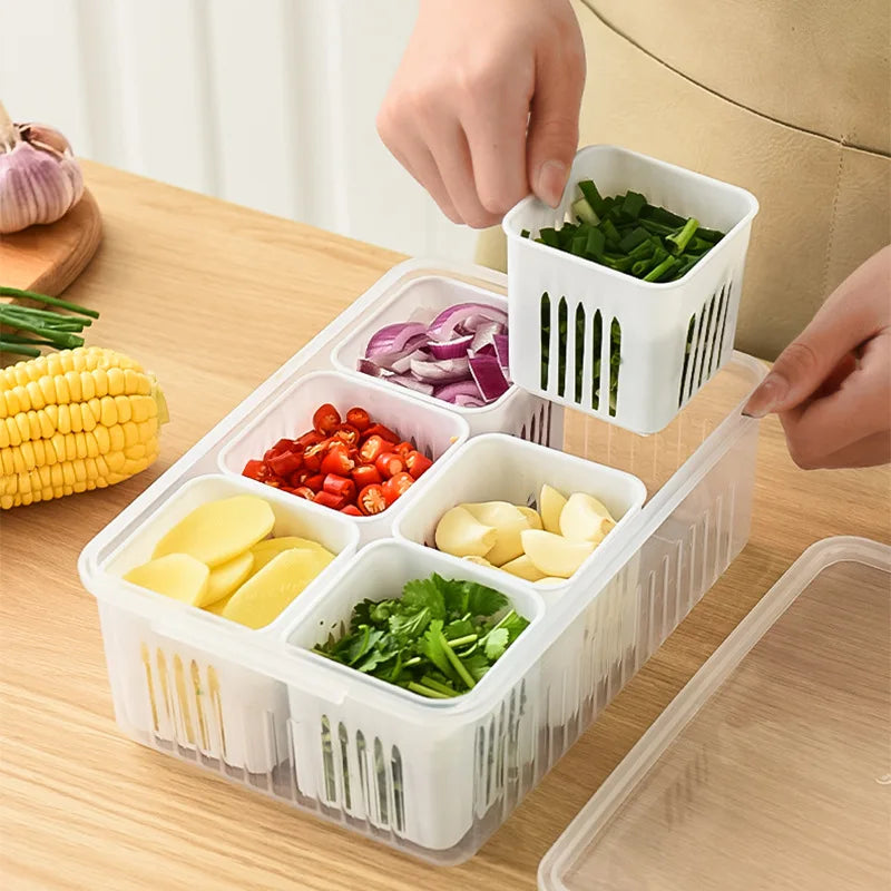 Organisateur Réfrigérateur à Compartiments — Fini les Légumes Oubliés au Fond du Frigo