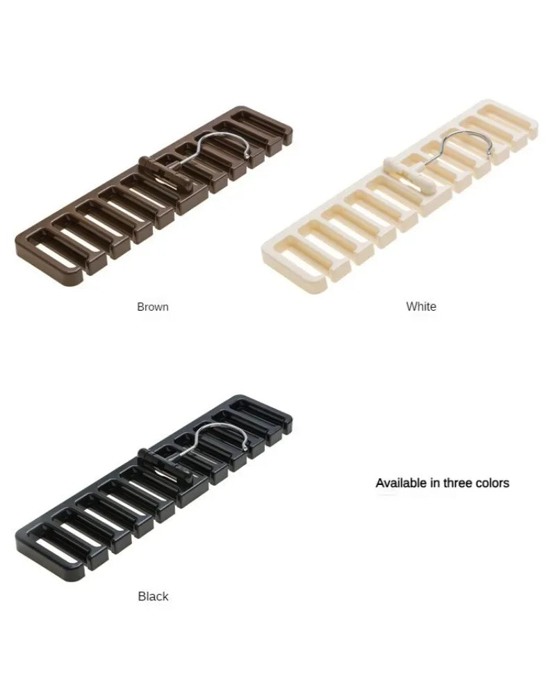Range-Ceintures en Bois — 10 Emplacements, Suspension Rotative pour Dressing