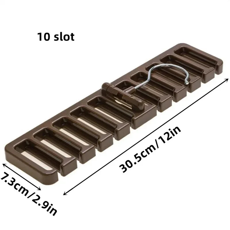 Range-Ceintures en Bois — 10 Emplacements, Suspension Rotative pour Dressing