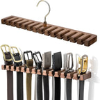 Range-Ceintures en Bois — 10 Emplacements, Suspension Rotative pour Dressing