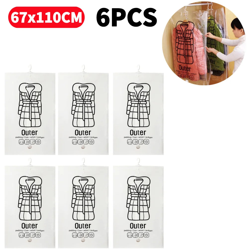 Kit Rangement Sous Vide Suspendu Sortlyn + Pompe Électrique (Jusqu'à -80% d'espace)