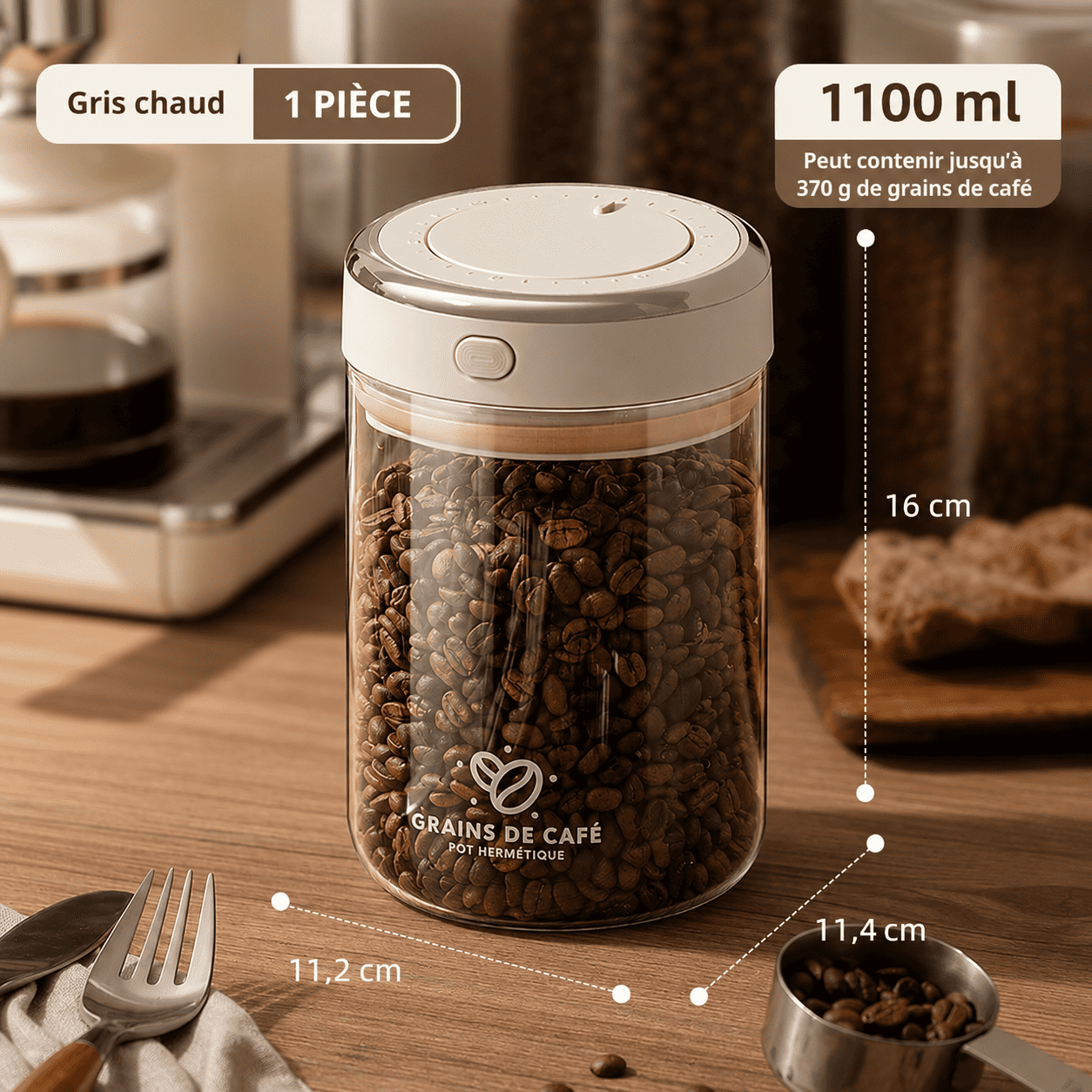 Bocal Hermétique Café — Fini le Café Éventé, Chaque Tasse Aussi Fraîche que la Première