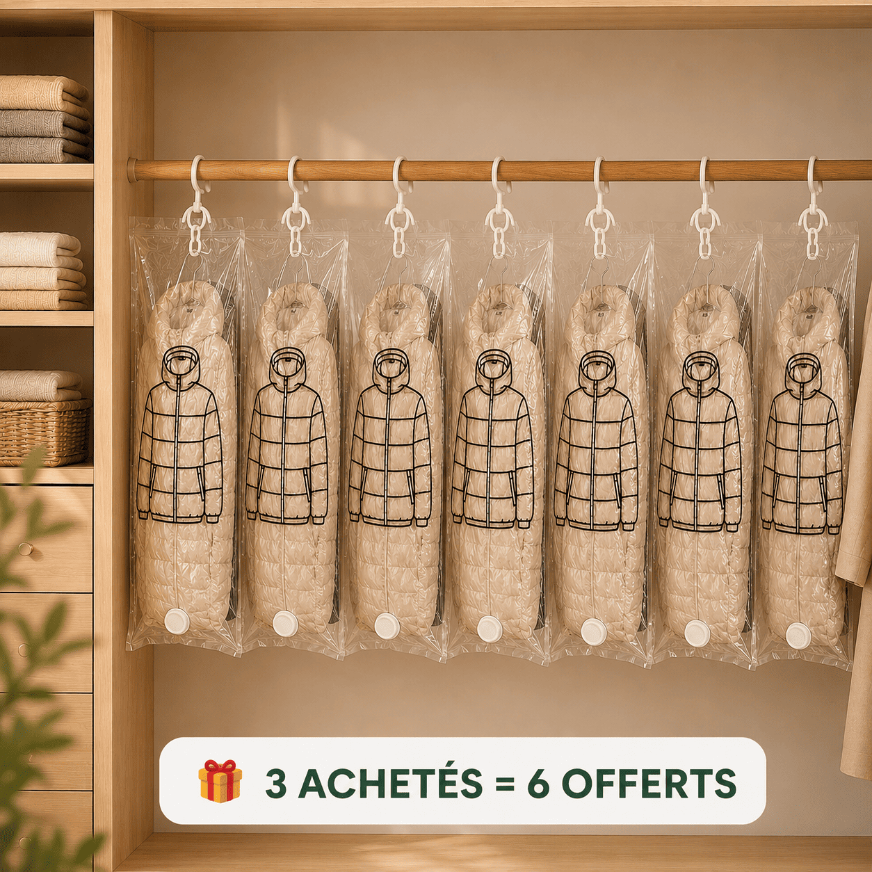 Sortlyn Hanging Vacuum Storage Kit + Electric Pump